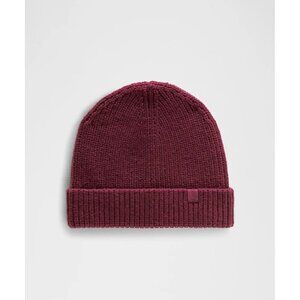 Unisex Close-Fit Wool-Blend Ribbed Knit Beanie - Red